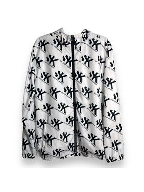 Cornhole Windbreaker Black and White Jacket Shot King Cornhole Logo Size Large